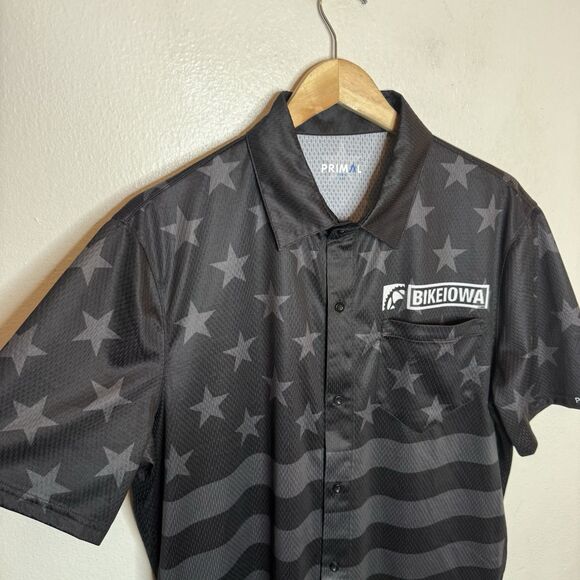 Primal Wear Gray Black Plaid Short Sleeve Cycling Jersey BIKEIOWA Men’s Medium - Picture 3 of 6